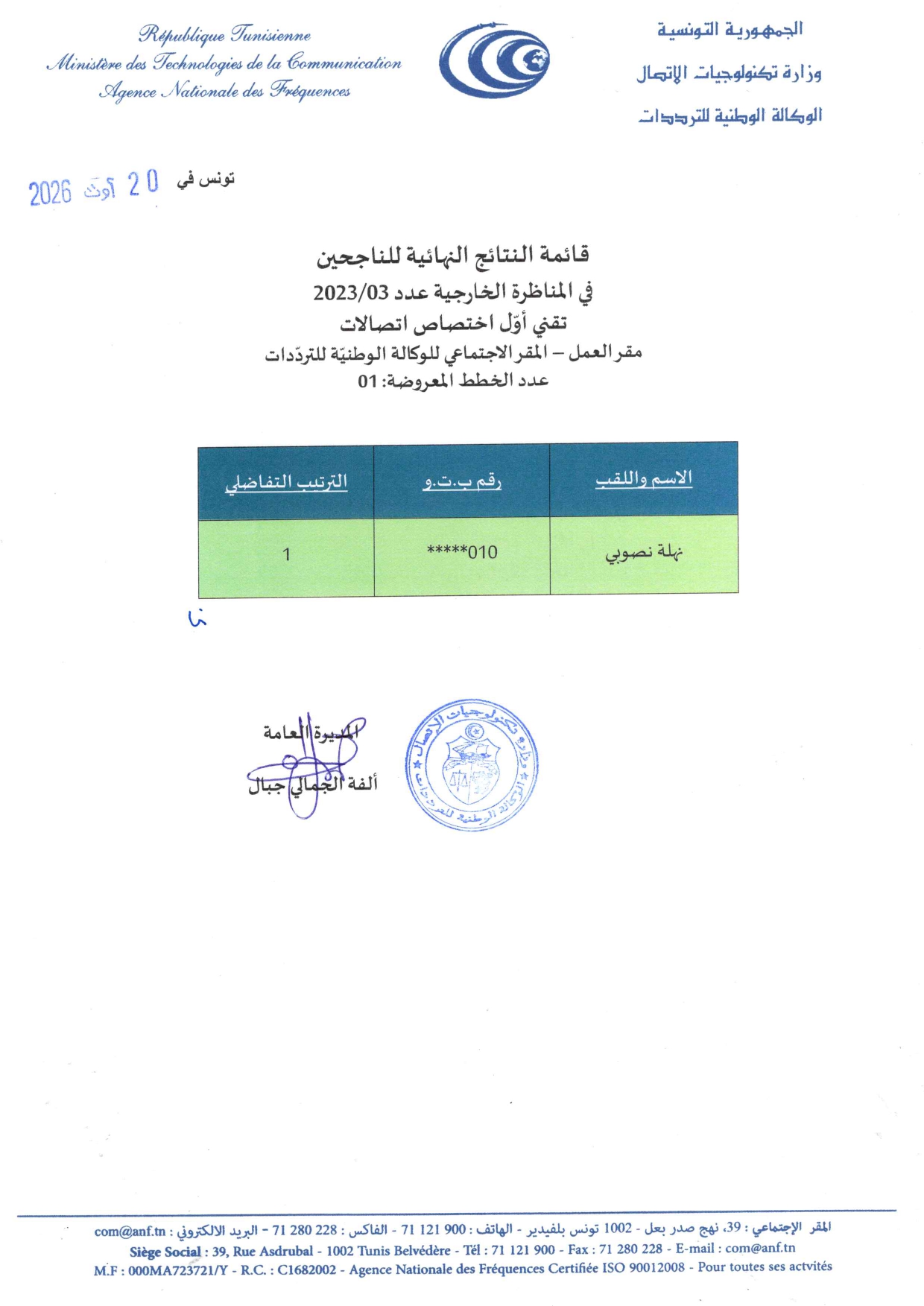 Résultats finaux des concours externes 02/2023, 03/2023 et 04/2023