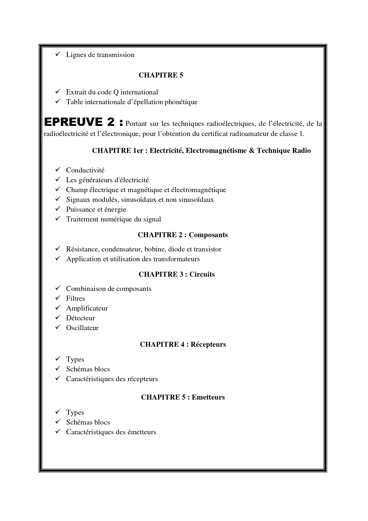 Annonce de l’examen d’obtention du certificat de radioamateur au titre de l’année 2026.