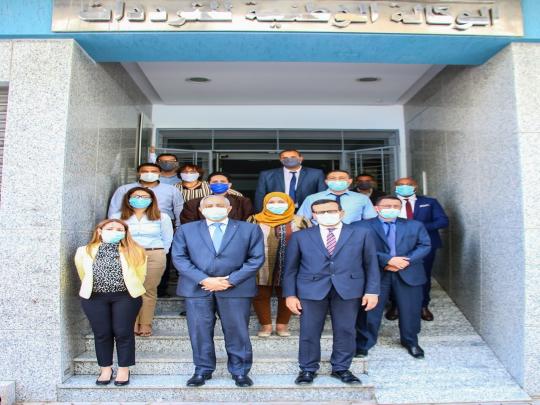 visite de travail de M. Mohamed Al-Fadel Karim, ministre des Technologies de la communication et de la transformation numérique au siège  l'Agence nationale des fréquences